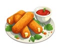 Fresh gourmet cheese sticks snack