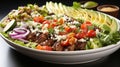 Fresh gourmet meal beef taco salad plate Royalty Free Stock Photo
