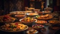 Fresh gourmet meal beef taco salad plate generated by AI Royalty Free Stock Photo