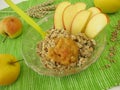 Fresh grain muesli with apple