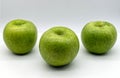 Fresh Granny Smith Apples cultivar isolated on white background Royalty Free Stock Photo