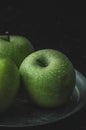 Fresh apples, front view. Vertical image Royalty Free Stock Photo