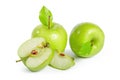 Fresh granny smith apples on white background Royalty Free Stock Photo