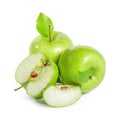 Fresh granny smith apples on white background Royalty Free Stock Photo