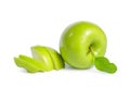 Fresh granny smith apples on white background Royalty Free Stock Photo