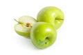 Fresh granny smith apples on white background Royalty Free Stock Photo