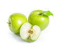 Fresh granny smith apples on white background Royalty Free Stock Photo