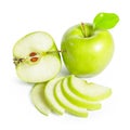 Fresh granny smith apples on white background Royalty Free Stock Photo