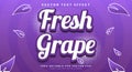 Fresh Grape 3d editable text effect Template Royalty Free Stock Photo
