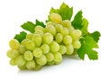 Fresh grape fruits with green leaves