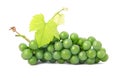 Fresh grape fruits with green leaves isolated Royalty Free Stock Photo