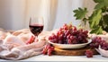 Fresh grape wine on table, nature gourmet drink generated by AI Royalty Free Stock Photo