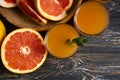 Fresh grapefruit juice cocktail taste section ripe background organic