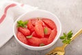 Fresh grapefruit slices in a bowl Royalty Free Stock Photo