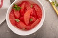 Fresh grapefruit slices in a bowl Royalty Free Stock Photo