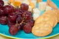 Fresh Grapes and Cheese with Crackers Royalty Free Stock Photo