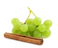 Fresh grapes and cinnamon stick Royalty Free Stock Photo