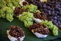 Fresh grapes in a market Royalty Free Stock Photo