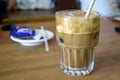 Fresh Greek freddo cappuccino iced coffee Royalty Free Stock Photo