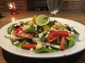 Fresh Greek Salad. Classic . Vegetarian gourmet . Royalty Free Stock Photo