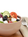 Fresh greek salad in clay bowl Royalty Free Stock Photo