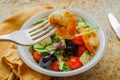 Grilled Shrimp Greek Salad Royalty Free Stock Photo