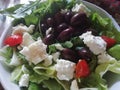 Fresh Greek salad for healthy lunch Royalty Free Stock Photo