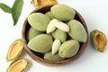 Fresh green almonds Royalty Free Stock Photo