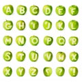 Fresh green apple alphabet. Royalty Free Stock Photo