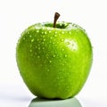 Fresh_green_Apple_fruit_with_water_droplets1_2 Royalty Free Stock Photo