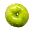 Fresh green apple top view isolated on white Royalty Free Stock Photo