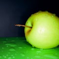 Fresh Green apple with waterdrops Royalty Free Stock Photo