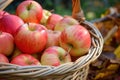 Fresh Green apples basket food. Generate Ai Royalty Free Stock Photo