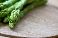Fresh green asparagus as an ingredient in a kitchen