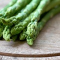 Fresh green asparagus as an ingredient in a kitchen