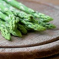 Fresh green asparagus as an ingredient in a kitchen