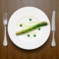 Fresh green asparagus on the plate Royalty Free Stock Photo