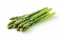 Fresh green asparagus spears isolated on white background for healthy culinary concepts
