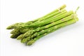 Fresh green asparagus spears isolated on white background, ideal for culinary concepts