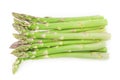 Fresh green asparagus tips on a white background Royalty Free Stock Photo