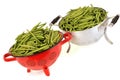 Fresh green beans colander on white background Royalty Free Stock Photo