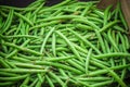 Fresh green beans on display at Broadway Market in Hackney, East London