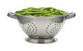 Fresh Green Beans in a Stainless Steel Colander