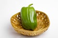 Fresh green bell pepper capsicum on a white background Royalty Free Stock Photo
