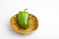 Fresh green bell pepper capsicum on a white background Royalty Free Stock Photo