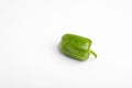 Fresh green bell pepper capsicum on a white background Royalty Free Stock Photo