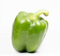 Fresh green bell pepper or capsicum on white background Royalty Free Stock Photo