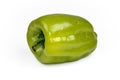 Fresh green bell pepper (capsicum) on a white background. Royalty Free Stock Photo