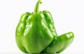 Fresh green bell pepper, cut out on white background