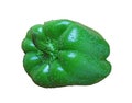 Fresh Green bell pepper with water droplets isolated on transparent backdrop Royalty Free Stock Photo